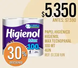 Supermercados Todo Higienol papel higiénico max tecnopanal oferta