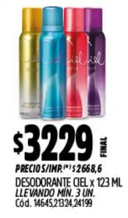 Supermercados Yaguar Ciel desodorante oferta