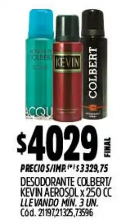 Supermercados Yaguar kevin colbert desodorante aerosol oferta