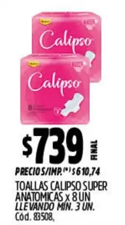 Supermercados Yaguar Calipso toallas super anatomicas oferta