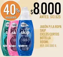 Supermercados Todo skip jabón p/la ropa ciclos cortos oferta