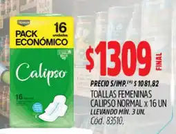 Supermercados Yaguar Calipso toallas femeninas normal oferta