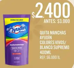 Supermercados Todo Ayudín quitamanchas colores vivos/ blanco supremo oferta