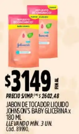 Supermercados Yaguar johnson's baby jabon detocador liquido oferta