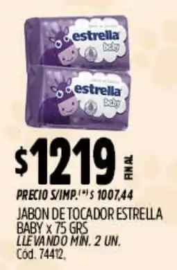 Supermercados Yaguar Estrella jabon de tocador baby oferta