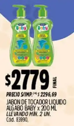 Supermercados Yaguar Albabo baby jabon de tocador liquido oferta