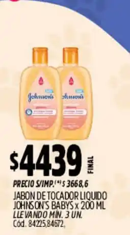 Supermercados Yaguar johnsons jabon de tocadors liquido oferta