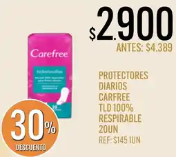 Supermercados Todo Carefree protectores diarios oferta