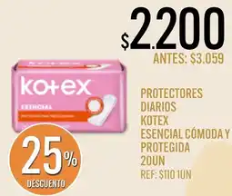 Supermercados Todo Kotex protectores diarios esencial cómoda y protegida oferta