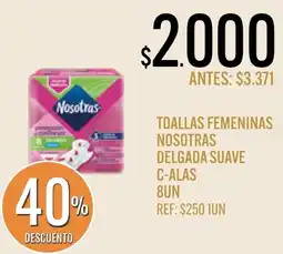 Supermercados Todo Nosotras toallas femeninas delgada suave oferta