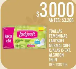 Supermercados Todo Ladysoft toallas femeninas normal soft oferta