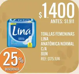 Supermercados Todo Lina toallas femeninas anatómica normal oferta