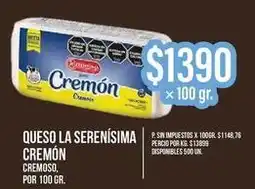 Supermercados Vea La serenísima - queso cremón oferta