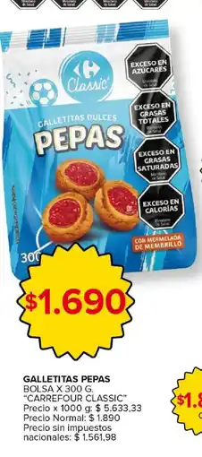 Carrefour Market Carrefour classic galletitas pepas oferta