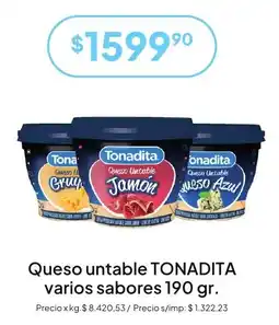 Hergo Tonadita queso untable varios sabores oferta