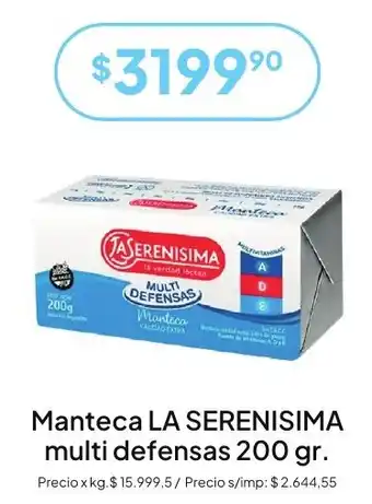 Hergo La serenisima manteca multi defensas oferta