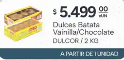El Milagro Mayorista Dulcor dulces batata vainilla/chocolate oferta