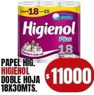 Supermercados Mariano Max Higienol - papel hig. doble hoja 18x30mts oferta