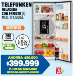 Casa del Audio Telefunken heladera con freezer oferta