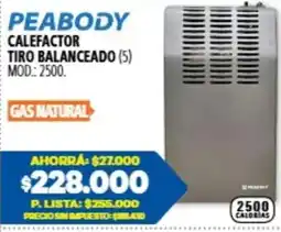 Casa del Audio Peabody calefactor tiro balanceado oferta