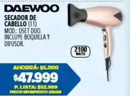 Casa del Audio Daewoo secador de cabello oferta