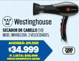 Casa del Audio Westinghouse secador de cabello oferta