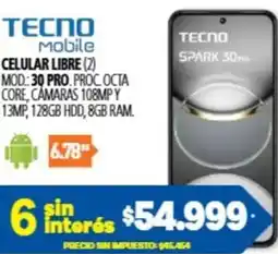 Casa del Audio Tecno mobile celular libre oferta