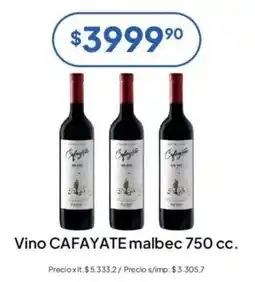 Hergo Vino CAFAYATE malbec oferta