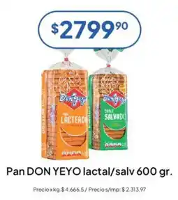 Hergo Don yeo pan lacteral/salvado oferta