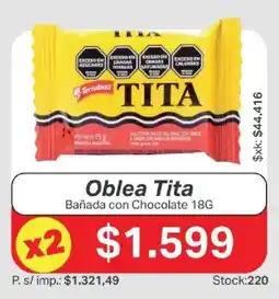Ferniplast Tita oblea tita bañada con chocolate 18g oferta