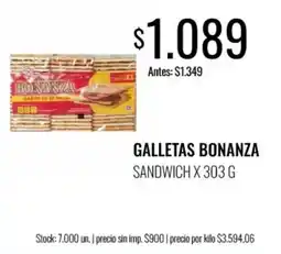 Super MAMI Bonanza galletas sandwich oferta