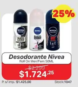 Ferniplast Nivea desodorante roll on men/fem oferta