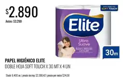 Super MAMI Elite papel higiénico doble hoja soft touch oferta