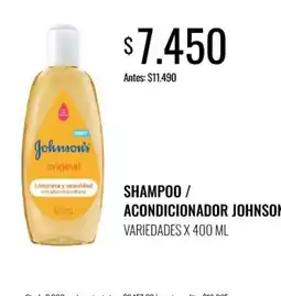 Super MAMI Johnson's shampoo / acondicionador oferta