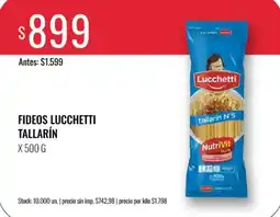 Supermercados Tadicor Lucchetti fideos tallarín oferta