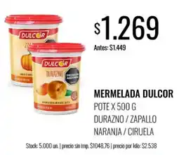 Supermercados Tadicor Dulcor mermelada durazno zapallo naranja ciruela oferta