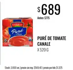 Supermercados Tadicor Canale puré de tomate oferta