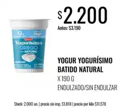 Supermercados Tadicor Yogurisimo yogur batido natural oferta