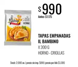 Supermercados Tadicor Il bambino tapas empanadas oferta