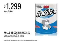 Supermercados Tadicor MaxiSec rollo de cocina mega 200 paños oferta