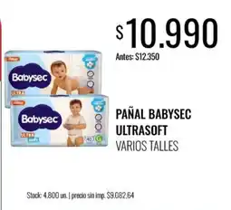 Supermercados Tadicor Babysec pañal ultrasoft varios talles oferta