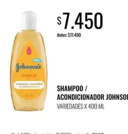 Supermercados Tadicor Johnson's shampoo / acondicionador johnson variedades x 400 ml oferta