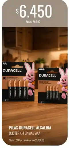 Supermercados Tadicor Duracell pilas alcalina blister aa/aaa oferta
