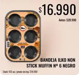 Supermercados Tadicor Ilko bandeja non stick muffin n° 6 negro oferta