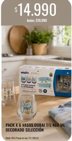 Supermercados Tadicor Nqdir kit de 6 vasos ilustrados oferta