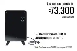 Supermercados Tadicor Eskabe calefactor electricc 1800 watts fd 2 oferta
