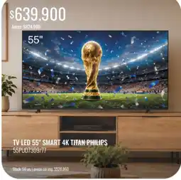 Supermercados Tadicor Philips tv led 55" smart 4k titan oferta