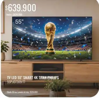 Supermercados Tadicor Philips tv led 55" smart 4k titan oferta