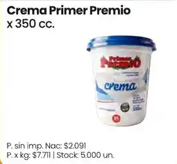 Changomas Primer Premio crema oferta