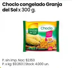 Changomas Granja del Sol choclo congelado oferta